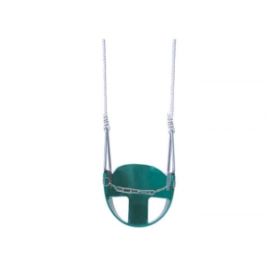 Half bucket swing seat with ropes